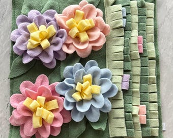 Flower Garden Snuffle Mat: Foraging Enrichment Mat for Rabbits, Dogs, and Other Pets