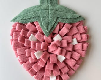 Strawberry Snuffle Mat: Foraging Enrichment Mat for Rabbits, Dogs, and Other Pets