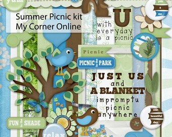 Summer Picnic Digital Scrapbooking Kit