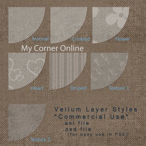 Style warstw programu Photoshop Vellum | Zastosowanie komercyjne