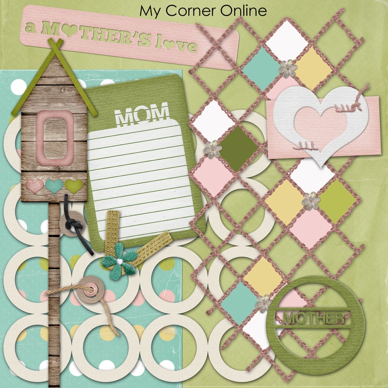 A Mother's Love Mother's Day Digital Scrapbooking Kit image 1