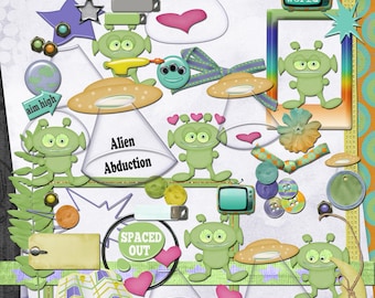 Alien Abduction Digital Scrapbooking Kit