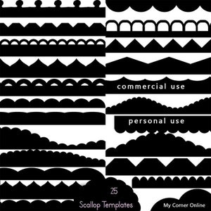 Scallop Edge Templates Shapes | .png | Digital Scrapbooking