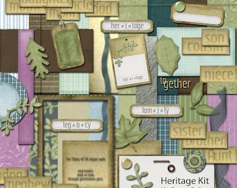 Heritage | Genealogy Digital Scrapbooking Kit