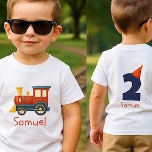 Personalized Train Birthday Boy Shirt: Custom Age Toddler Tee
