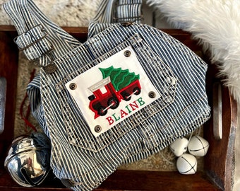 Christmas Train Overalls, Christmas Train Outfit, Christmas Outfit, Christmas Train, Holiday Train Photo, Pictures with Santa, Kids Outfit