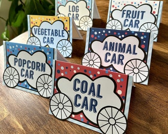 Train Birthday Party Food Labels: Train Car Theme (Digital Download)
