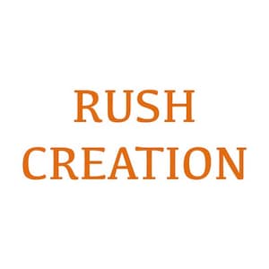May include: Orange text on a white background reads "RUSH CREATION".