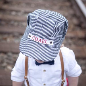 Personalized Train Hat Train Conductor Costume Halloween Costume Train Engineer Hat Custom Kids Hat Boy Train Hat Toddler Boy Train Birthday