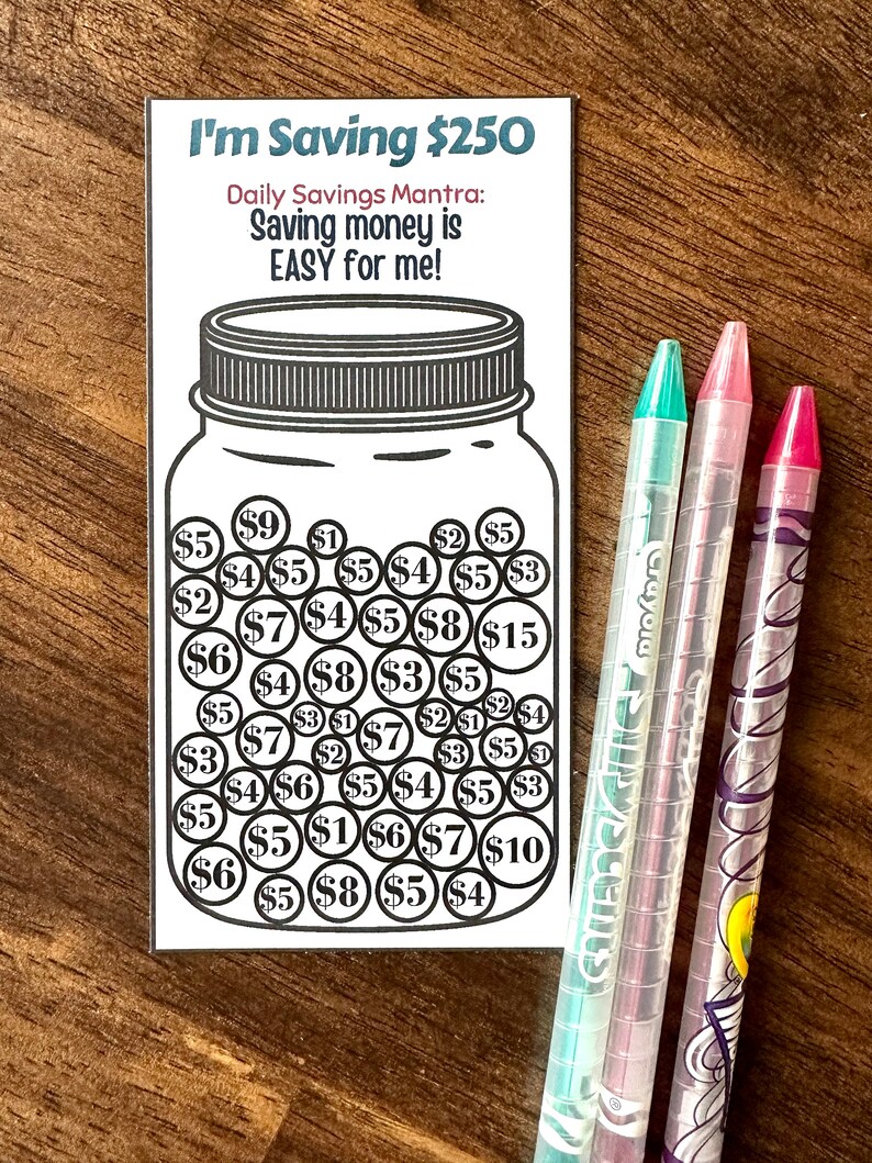 Savings Color In Savings Motivation Coloring Chart Envelope Saving System - Etsy
