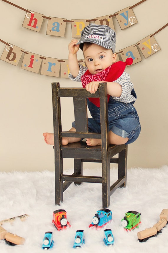 PERSONALIZED Train Hat With Bandana 