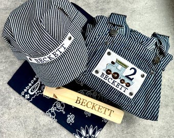 Toddler Boy Train Birthday Party Outfit Personalized Choo Choo Two Two Train Birthday Outfit for Train Kids Gift for Toddler Toddler Romper