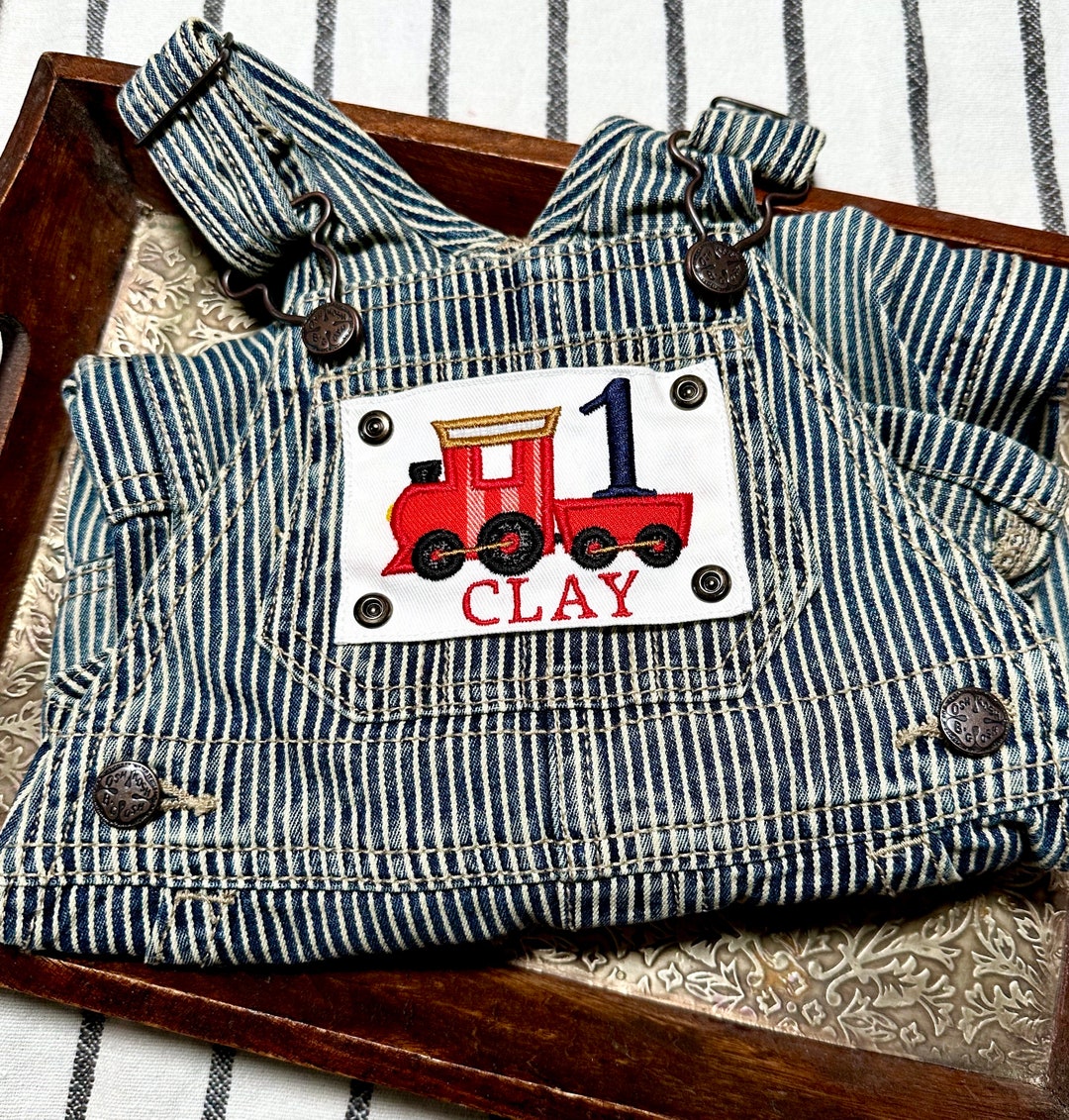 Personalized Conductor Outfit, Toddler Boy Train Overalls, Boy Engineer, Kids Train Set Gift