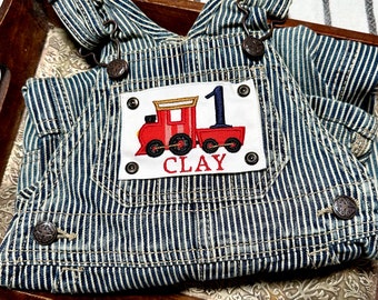 Personalized Conductor Outfit, Toddler Boy Train Overalls, Boy Engineer, Kids Train Set Gift, Customized Toddler Present, Customized, TRA123