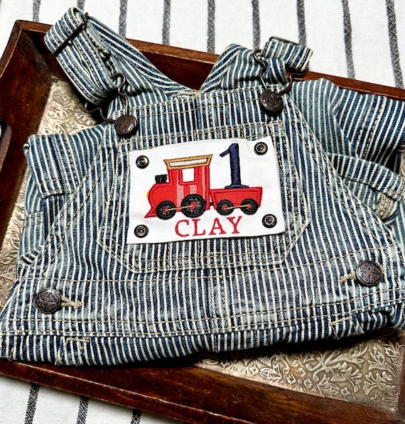 Personalized Conductor Outfit, Toddler Boy Train Overalls, Boy Engineer