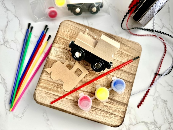 Train Party Favor: Kids Painting Activity with Washable Paint