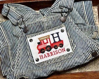 Personalized Kids Train Overalls: Toddler Engineer Outfit