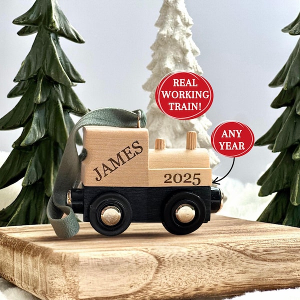 Baby's First Christmas ornament Wooden Train Christmas Ornament Personalized First Christmas 2025 My 1st Christmas Family Ornament Custom