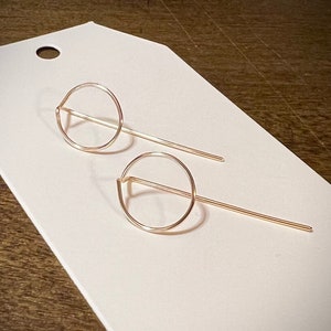 Gold Circle Solid Threader Earring - 20 gauge