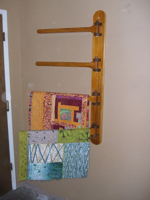 Items similar to Wall Mounted 4 Rung Quilt Hanger on Etsy
