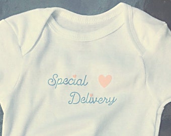 Baby Shower Gift One Piece Bodysuit Infant Apparel Unisex Special Delivery