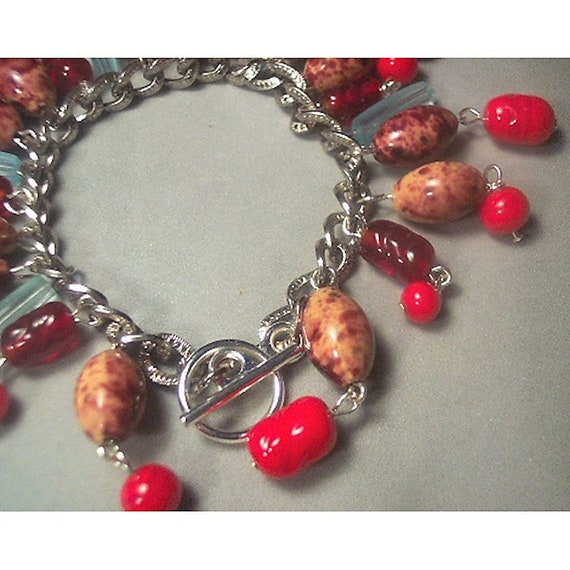 Handcrafted Earth and Fire Artisan Charm Bracelet - image 2