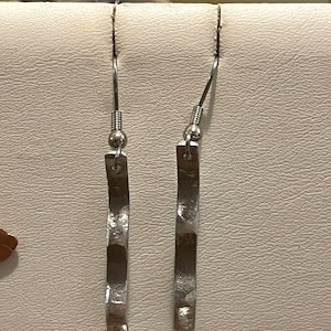 Wavy Aluminum Dangle Drop Earrings, HandCrafted Jewelry