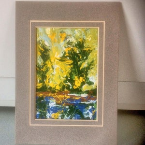 Contemporary Art Original Art 5x7 Abstract Landscape Painting Acrylic