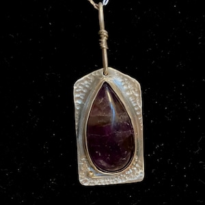 Amethyst Halskette, Februar Birthstone Halskette, Deep Purple Amethyst, Handgefertigte Halskette, Teardrop Halskette