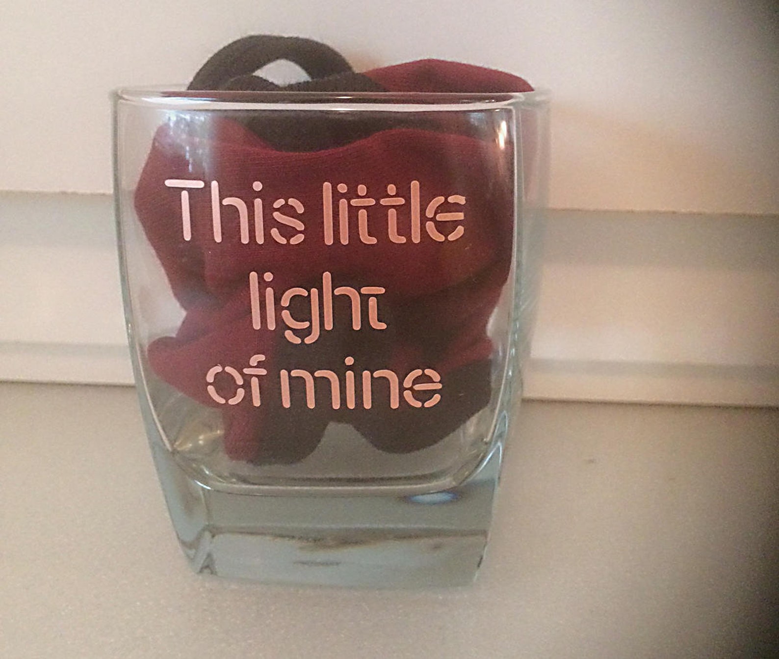 Religious Glass Candle Holder This Little Light of Mine Etsy