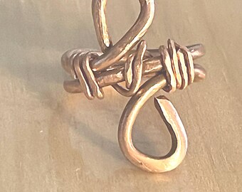 Handcrafted Wrapped Copper Wire Ring for Men or Women Size 6, Jewelry Gifts