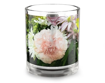 Floral Glass Mug, 10oz - Perfect for Tea or Coffee, Gift for Garden Lovers, Mother's Day, Birthday, Floral Decor
