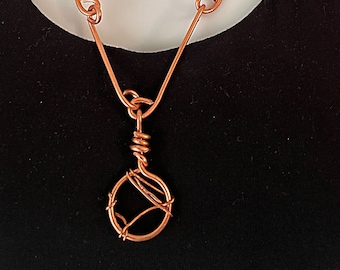 Bold Copper Pendant Necklace, Statement Necklace
