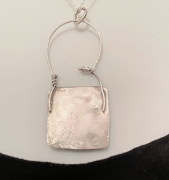 Handcrafted Mixed Metal Textured Sterling Copper … - image 3