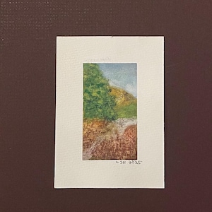 Original Watercolor Painting - Woodsy Path, Miniature Art, Mini Painting, Wall Decor