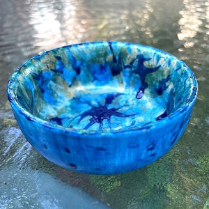 Handpainted, Artisan Jewelry Holder, Ring or Nut Dish, Vanity Accessory, Key Dish, Change Dish, Shelf Decor, Decorative Bowl, Hostess Gift