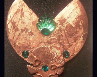 Handmade Copper Brooch, Textured Brooch, Handmade Jewelry