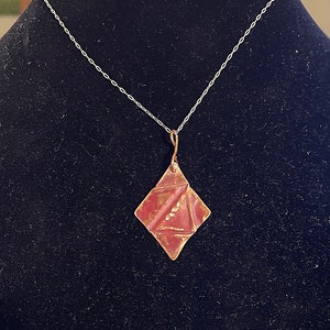 Handcrafted Copper Fold Form Necklace - Reversible Design, Unique Statement Jewelry
