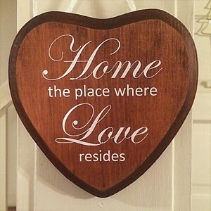 Plaque en forme de coeur en bois pour la maison, l&#39;endroit où réside l&#39;amour