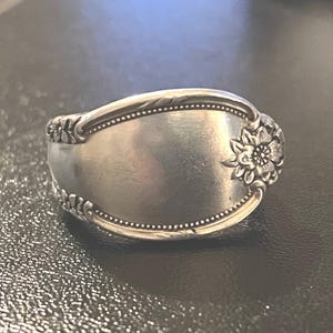 Recycled Silverplated Flatware Spoon Ring 1948 International Silver Remembrance Pattern, Jewelry Gifts For Her