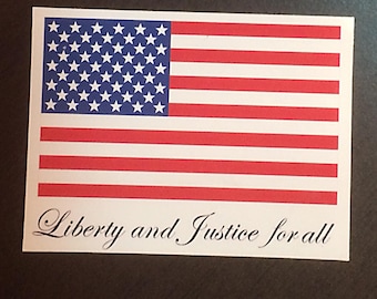 American Flag Stickers USA Liberty and Justice Stickers Patriotic Stickers Waterproof