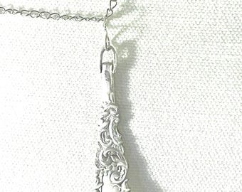 Upcycled Pendant Necklace 1894 Yale Pattern, Flatware Jewelry for Women, Elegant Necklace