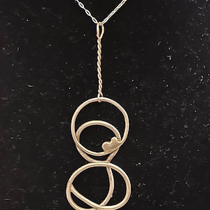 SS Abstract Necklace, Avant Garde Necklace, Sterling Wire Necklace, Swirl Necklace, Sterling Necklace, Silver Jewelry, Silver Necklace