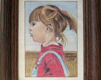 CUSTOM Miniature Colored Pencil Child Portrait 3x5, 4x6 or 5x7