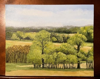 8 x 10 Original Oil Painting Smithfield Twsp Pensylvania Landscape