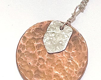 Handcrafted Artisan Necklace Mixed Metal Sterling Silver Copper