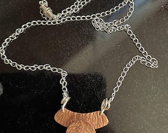 Handcrafted Copper Pendant Necklace Stainless Steel Chain, Artisan Jewelry for Women, Copper Jewelry for Her, Jewelry Gifts
