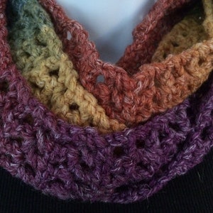Colorful Medley Infinity Scarf Neck Warmer Cowl Wool Blend
