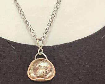Handcrafted Copper and Silver Pendant Necklace for Woman, Artisan Jewelry for Her
