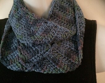 Blue Variegated Infinity Scarf Neckwarmer Winterwear